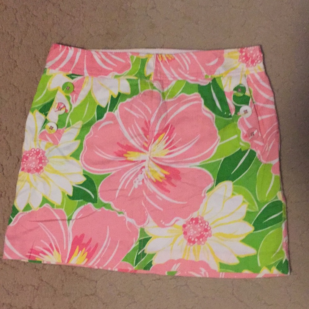 Lilly Pulitzer pink and green skirt sz8